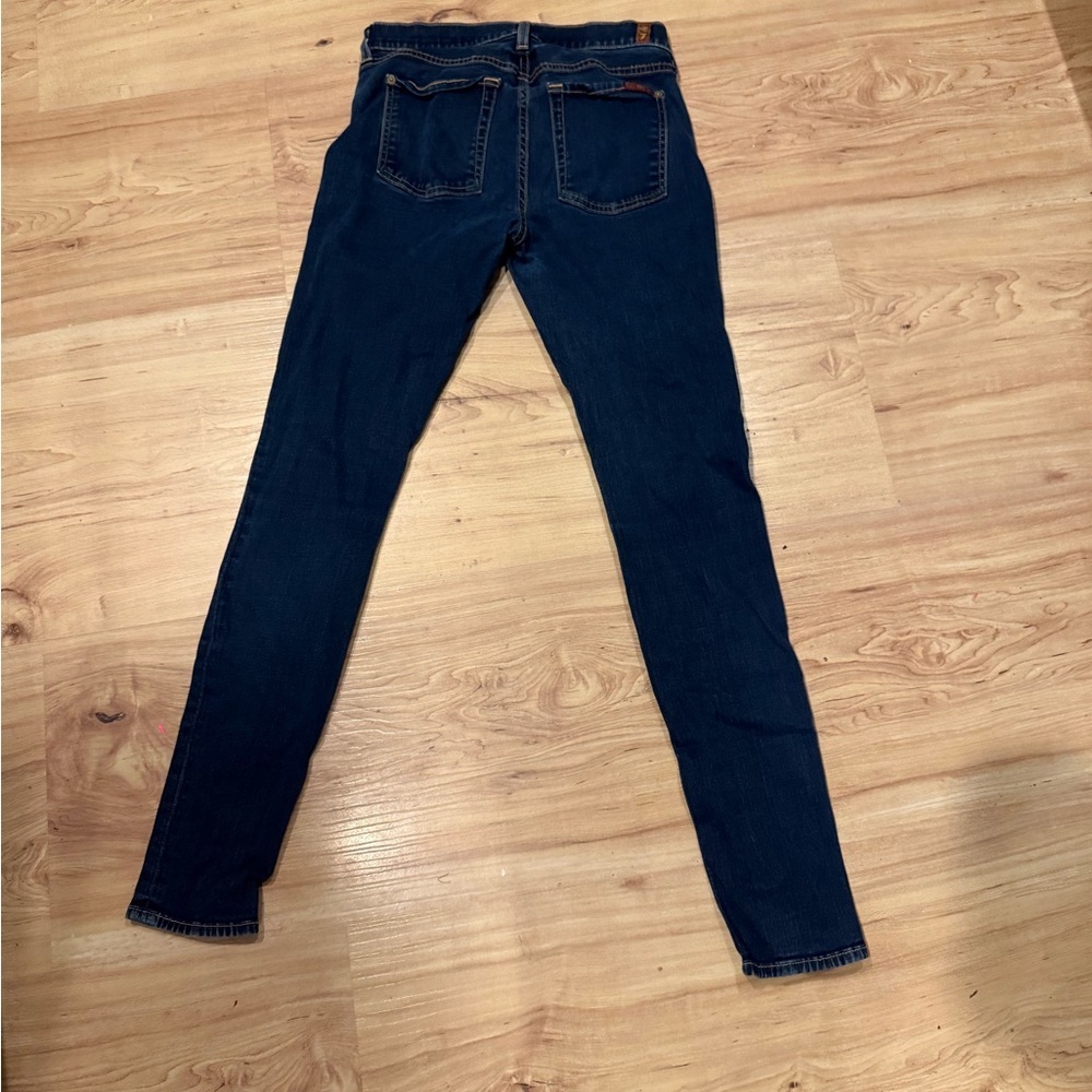 7 For All Mankind Dark Blue Skinny Jeans 27 - Picture 2 of 3